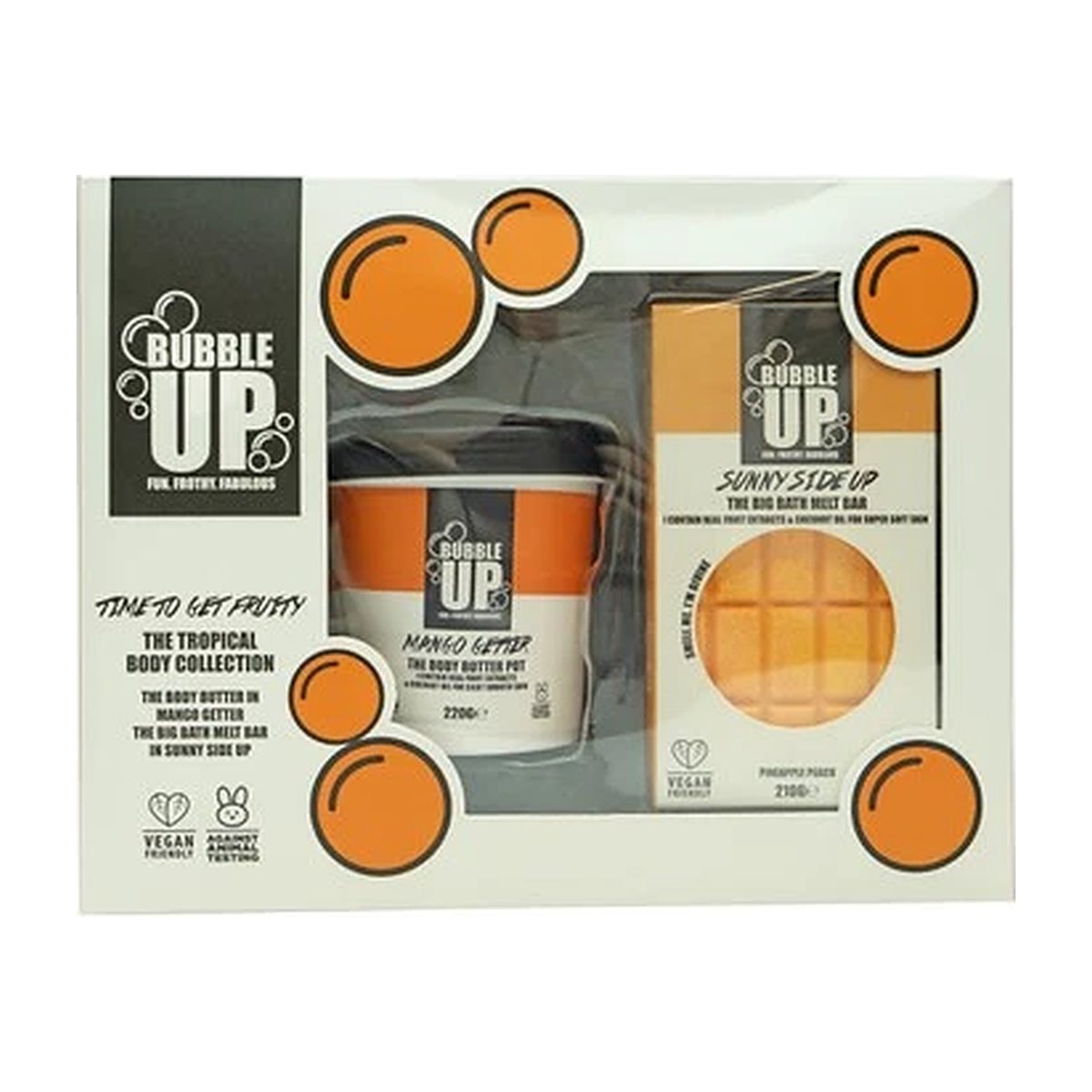 Bubble Up Tropical Gift Set 210g Sunny Side Up Big Bath Bar + 220g Mango Getter Body Butter